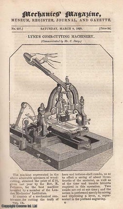 Item #248404 Lyne's Comb-Cutting Machinery; Flints Of The Midland Counties, Concluded. By Mr....