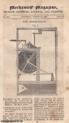 Description Of The Apollonicon Invented By & Constructed By Messrs. MECHANICS MAGAZINE.