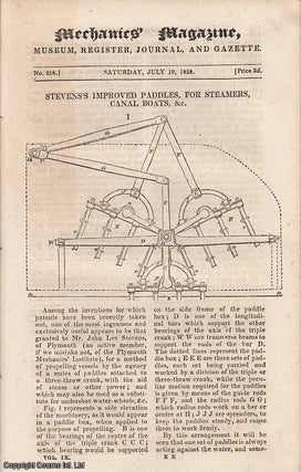Steven's Improved Paddles For Steamers, Canal Boats, etc.; On The. MECHANICS MAGAZINE.