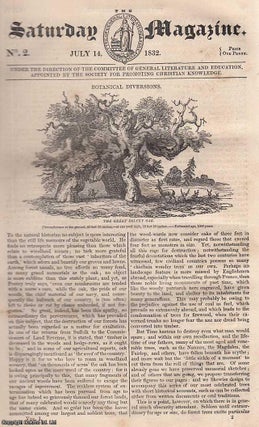 Wild Sports in the East; Sir Isaac Newton; Botanical Diversions; Travelling in Spain; St. Swithun's Day; On Bread, etc. Issue No. 2, July 14th, 1832. A complete original weekly issue of the Saturday Magazine, 1832.