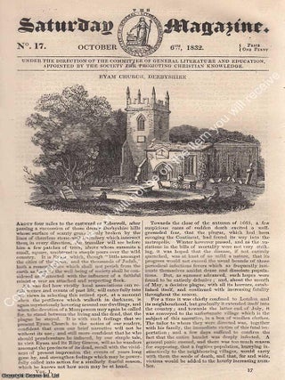 The Vampyre Bat ; On the Duties & Advantages of Society. No. IV. - Principles of Benefit Societies ; Diazoma Mediterranea ; Eyam Church, Derbyshire ; The Allspice, Jamaica Pepper, or Pimento, etc. A complete rare weekly issue of the Saturday Magazine, 1832.
