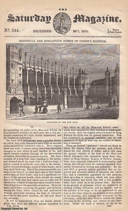 Item #249212 Christ's Hospital, London, Exterior of the New Hall; Gems and Presious Stones, on...