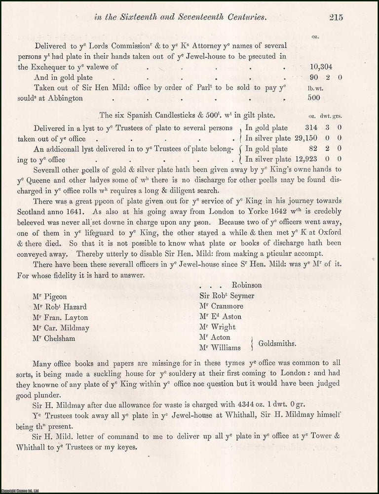 Account of Papers Relating to the Royal Jewel-House in the 16th and ...