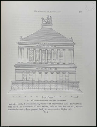 Item #251616 The Mausoleum at Halicarnassus. A new Restoration. An uncommon original article from...