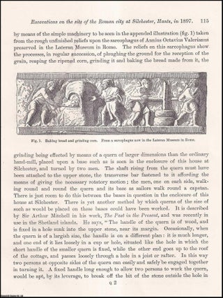 1897, Excavations on the site of the Roman city at Silchester, Hants. An article printed in 1898, written by W.H. St. John Hope : 24 pages with 7 illustrations + 2 plates + 2 large plates.