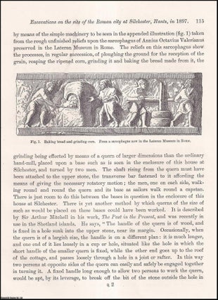 1897, Excavations on the site of the Roman city at Silchester, Hants. An article printed in 1898, written by W.H. St. John Hope : 24 pages with 7 illustrations + 2 plates + 2 large plates.