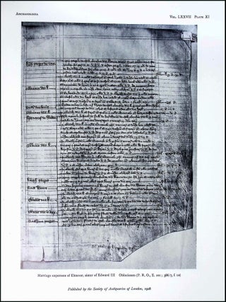 An Account of The Expenses of Eleanor, sister of Edward III, on The Occasion of her Marriage to reynald, Count of Guelders. An article printed in 1928, written by E.W. Safford : 30 pages, 2 plates.