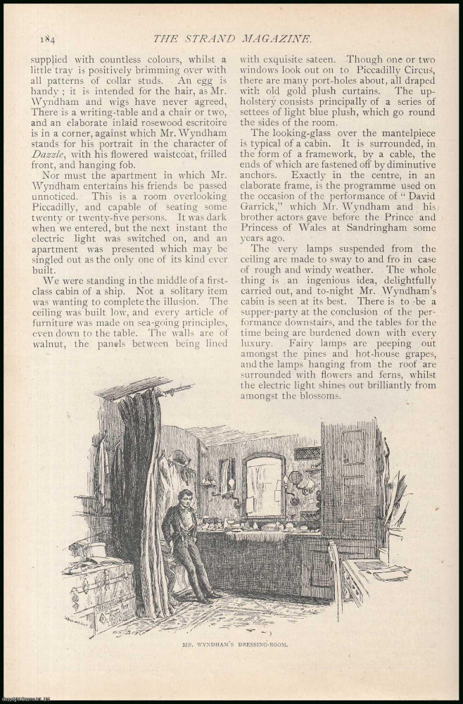 Item #252083 Mr. J.L. Toole ; Mr. W.S. Gilbert ; Henry Irving ; Charles Wyndham & others : Actors' Dressing Rooms. An uncommon original article from The Strand Magazine, 1891. Strand Magazine.
