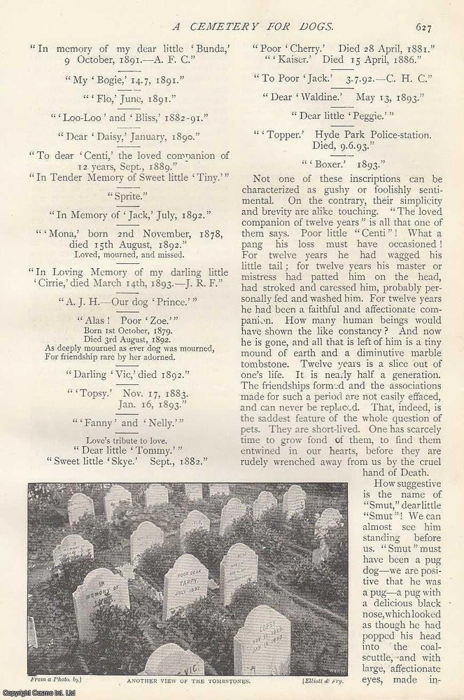 Item #252344 A Cemetery For Dogs, Hyde Park. 9 pages. Illustrated with photographs &...