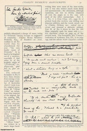 Charles Dickens's Manuscripts. An uncommon original article from The Strand. J. Holt Schooling.
