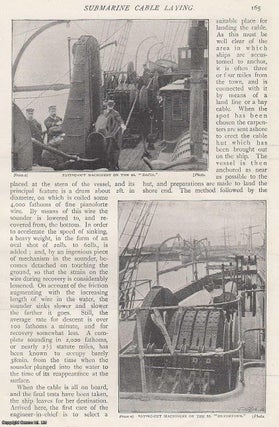 Item #253121 Submarine Cable Laying. An uncommon original article from The Strand Magazine, 1898....