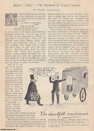 Item #253180 The Boyhood of Lewis Carroll: Charles Lutwidge Dogson. An uncommon original article...