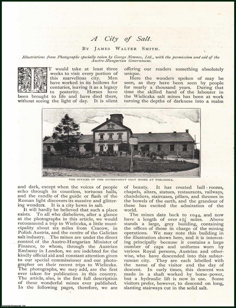 Item #253182 A City of Salt, Wieliczka. Six Miles From Cracow, in Polish Austria. 10 pages....