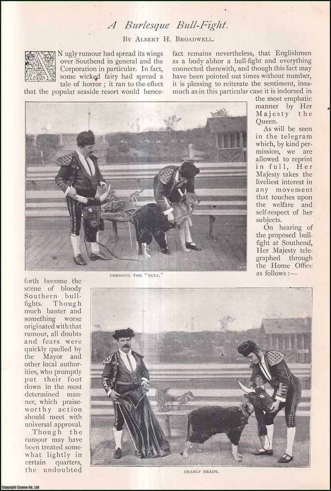 Item #253337 A Burlesque Bull-Fight. 5 pages. Illustrated with photographs. An article printed in...