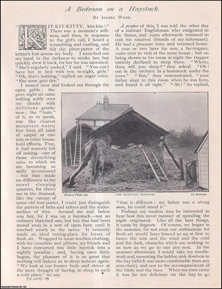 Item #253648 A Bedroom on a Haystack. 10 pages. Illustrated with photographs. An article printed...
