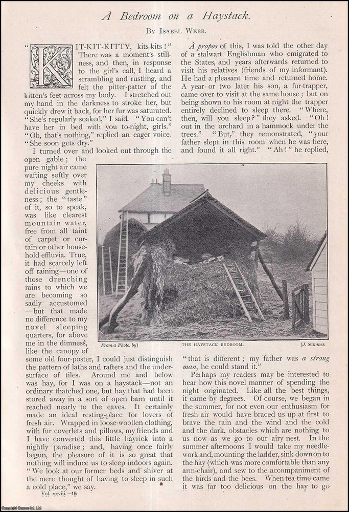 Item #253648 A Bedroom on a Haystack. 10 pages. Illustrated with photographs. An article printed...