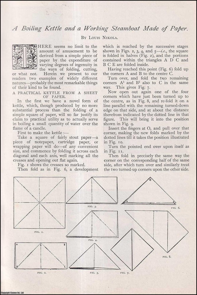 Item #253755 A Boiling Kettle & a Working Steamboat Made of Paper. 4 pages. Illustrated with...