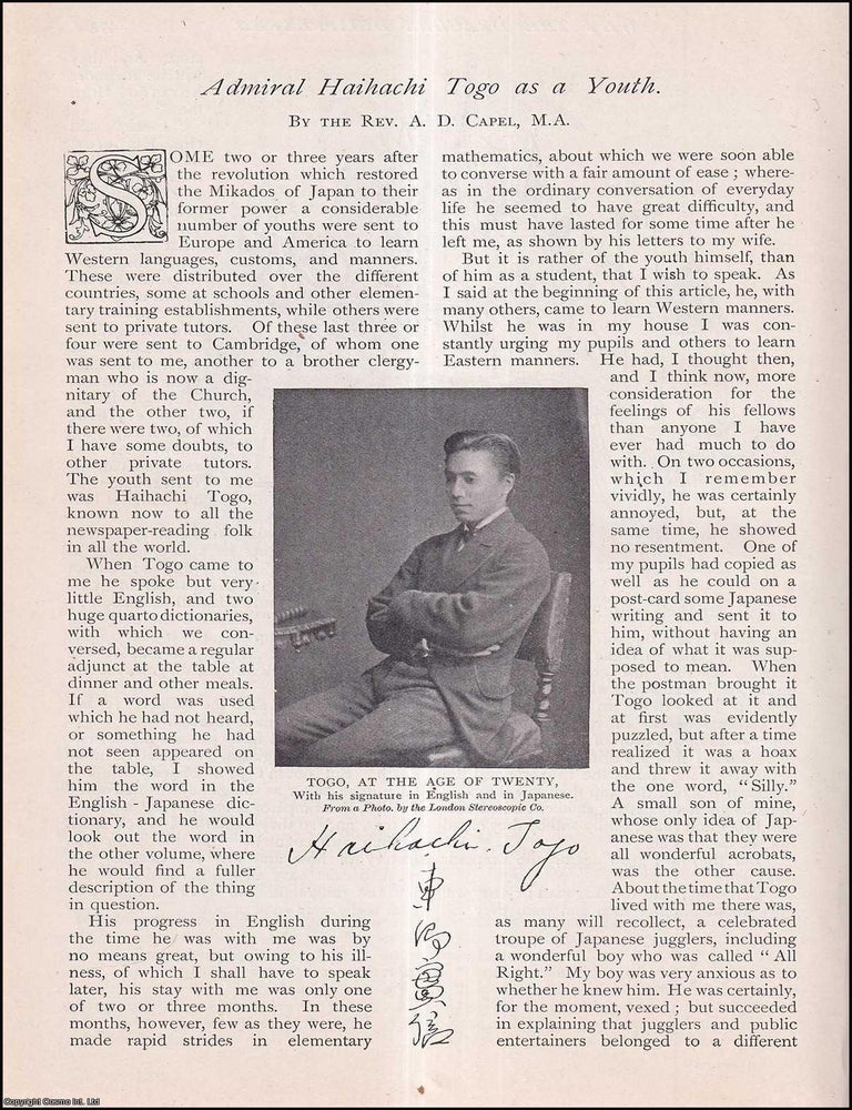 Item #253770 Admiral Haihachi Togo as a Youth : he served as a Gensui or Admiral of the fleet in...