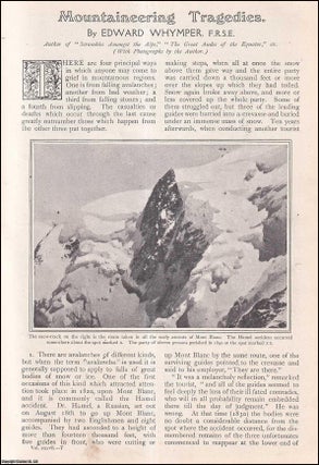 Item #254023 Mountaineering Tragedies, Mont Blanc. An uncommon original article from The Strand...