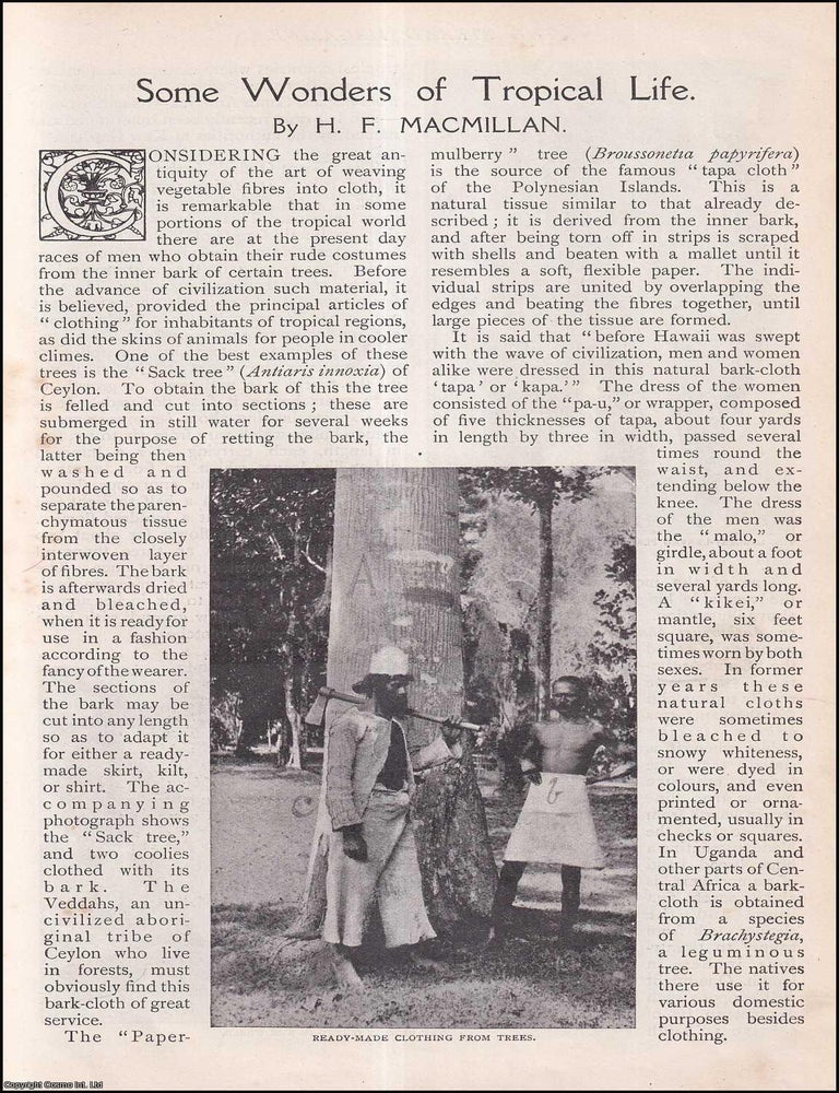 Item #254050 Some Wonders of Tropical Life : weaving vegetable fibres into cloth & obtaining...