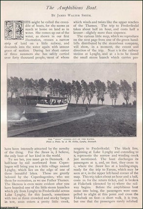 Item #254493 The Amphibious Boat. The Swan, Denmark. An uncommon original article from The Strand...