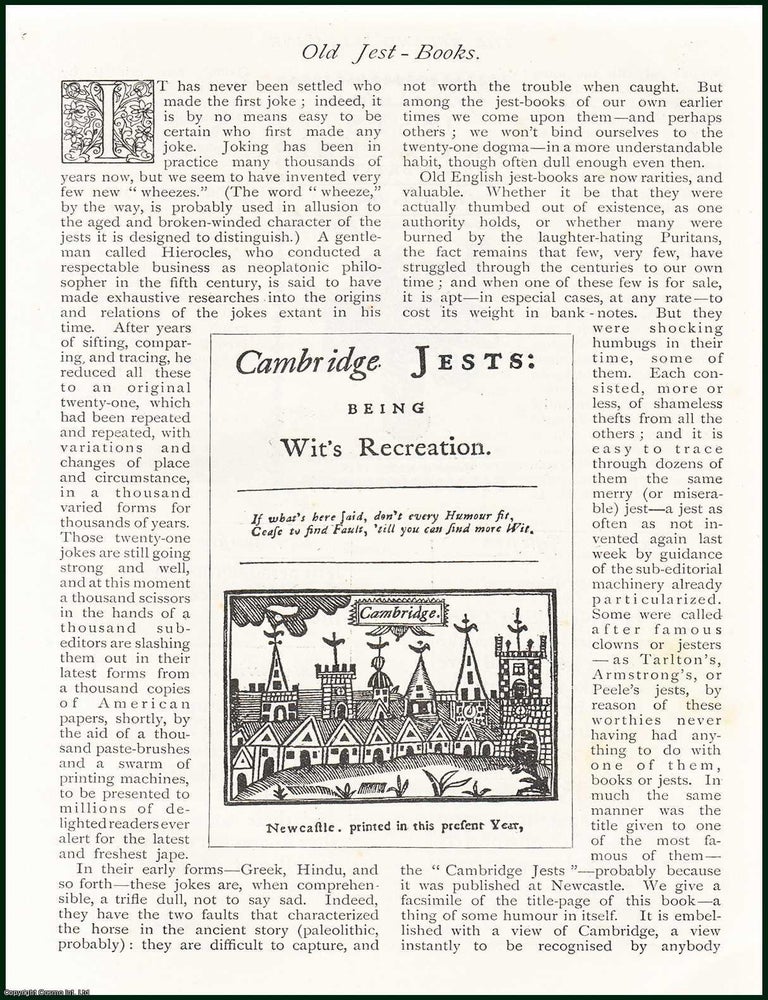 Item #254570 Old Jest-Books : Collections of jokes and humorous anecdotes in book form. The Strand Magazine : Distinctive, captivating, and brimming with character. An uncommon original article taken from The Strand Magazine, 1898. STRAND MAGAZINE CONTRIBUTOR.
