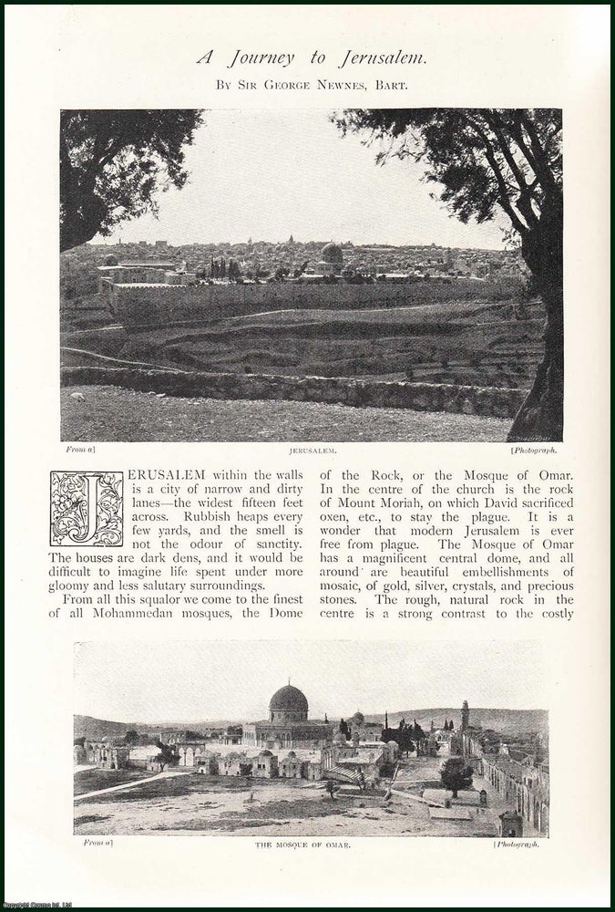 Item #254586 A Journey To Jerusalem. 7 pages, illustrated. An article printed in 1898, written by...
