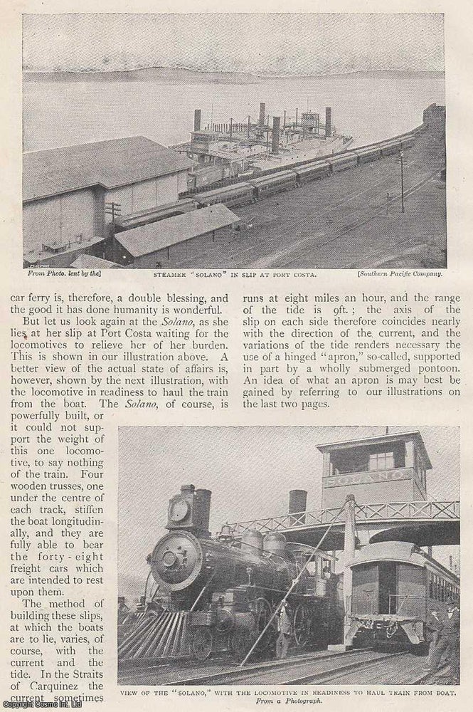 Item #254587 Car Ferries : The Solano, the largest ferry boat in the world. San Francisco to Sacramento. An uncommon original article from The Strand Magazine, 1898. John C. Hodson.