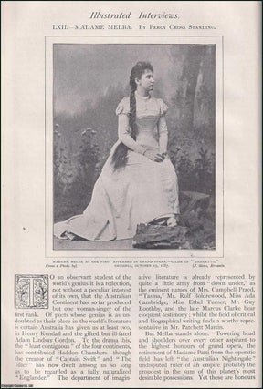 Madame Melba, an Australian Operatic Soprano : illustrated Interview. An. Percy Cross Standing.