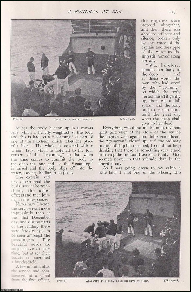 Item #254648 A Funeral at Sea. Photograph essay of a burial at sea. The liner which ran from...