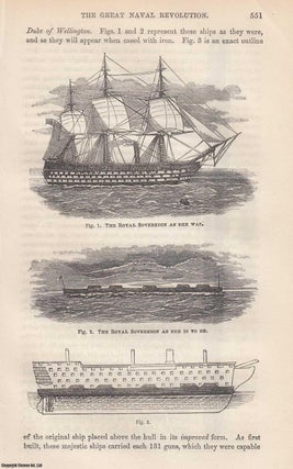 The Warrior and La Gloire [Ironclad Ships], 1861: On a Further Reconstruction of The Navy, 1861; The Great Naval Revolution, 1862; The Inner Life of a Man-of-War (by James Nannay), 1863. 4 contemporary articles. Rare original articles from the Cornhill Magazine, 1861-63. Published by The Cornhill Magazine 1861-63.