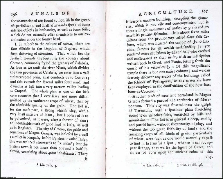 Item #263504 1784. Upon the Soil of Italy. 22 pages. An article printed in 1784, written by John...