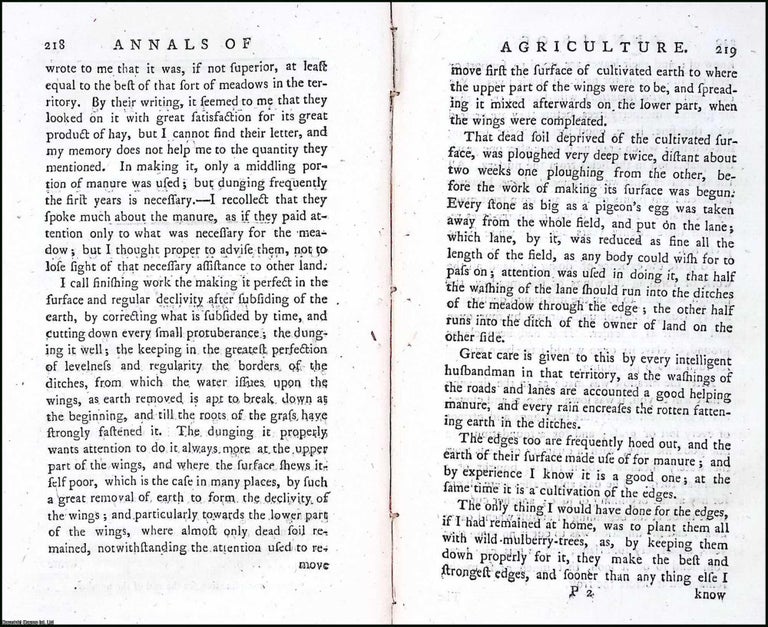 Item #263505 On Watered Meadows. With a plate. A rare original article from the Annals of...