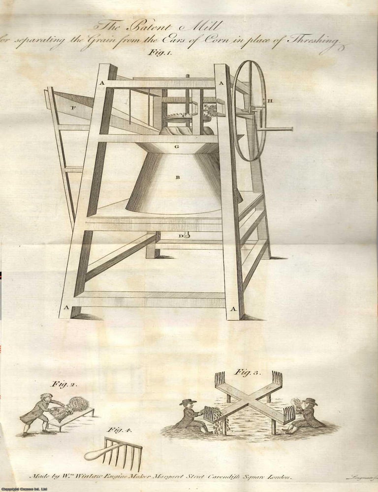Item #263591 A Description of William Winlaw's Mill, for separating the Grain from the Corn,...