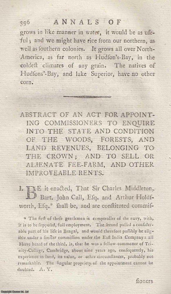 Item #263600 Abstract of an Act for Appointing Commissioners to Enquire into the State and...