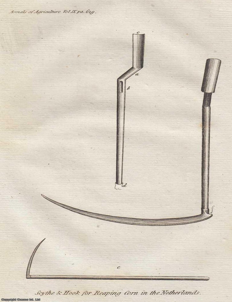 Item #263671 On Reaping in Flanders. With a plate. A rare original article from the Annals of Agriculture, 1788. Adam Walker.