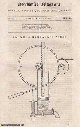 Item #265801 Browne's Hydraulic Press; Preparation of Gold Leaf; Mechanics' Institutions; Lock...