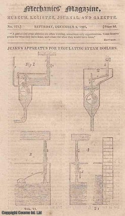 Item #265826 Jeak's Apparatus For Regulating Steam Boilers; Conductors of Electricity;...