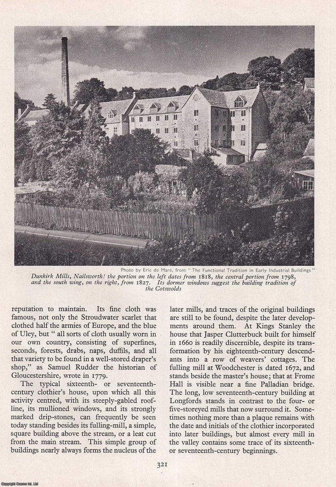 Item #266472 The Cloth Mills of The Stroud Valley. An original article from History Today magazine, 1959. Esther A. L. Moir.