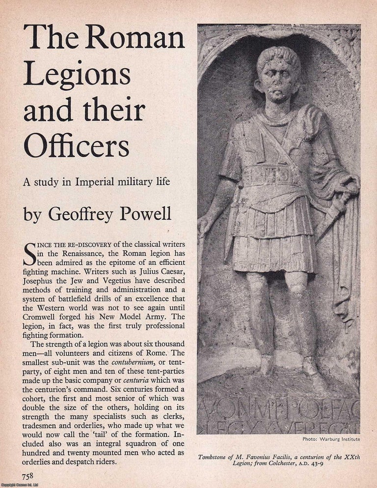 Item #267169 The Roman Legions and their Officers: A Study in Imperial Military Life. An original...