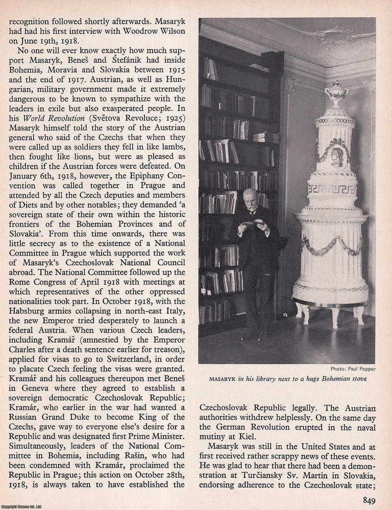 Item #267261 Masaryk and Czechoslovakia. An original article from History Today magazine, 1968. Elizabeth Wiskemann.