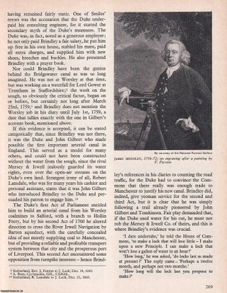 Item #267642 Brindley and Canals. An original article from History Today magazine, 1973. Hugh Malet