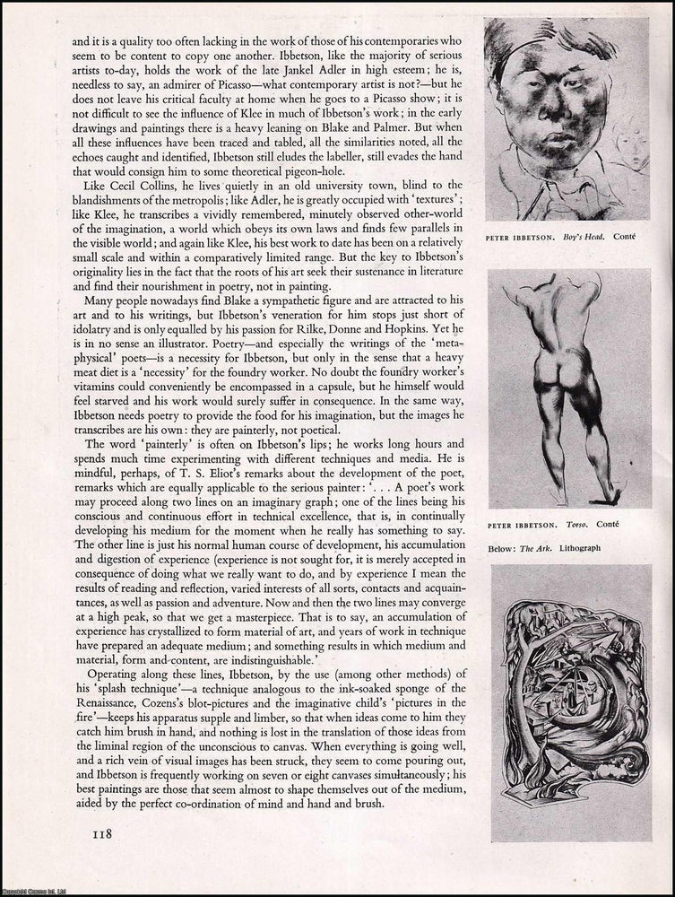 Item #268168 Peter Ibbetson : Painter. An original article from The Studio Magazine of Fine &...