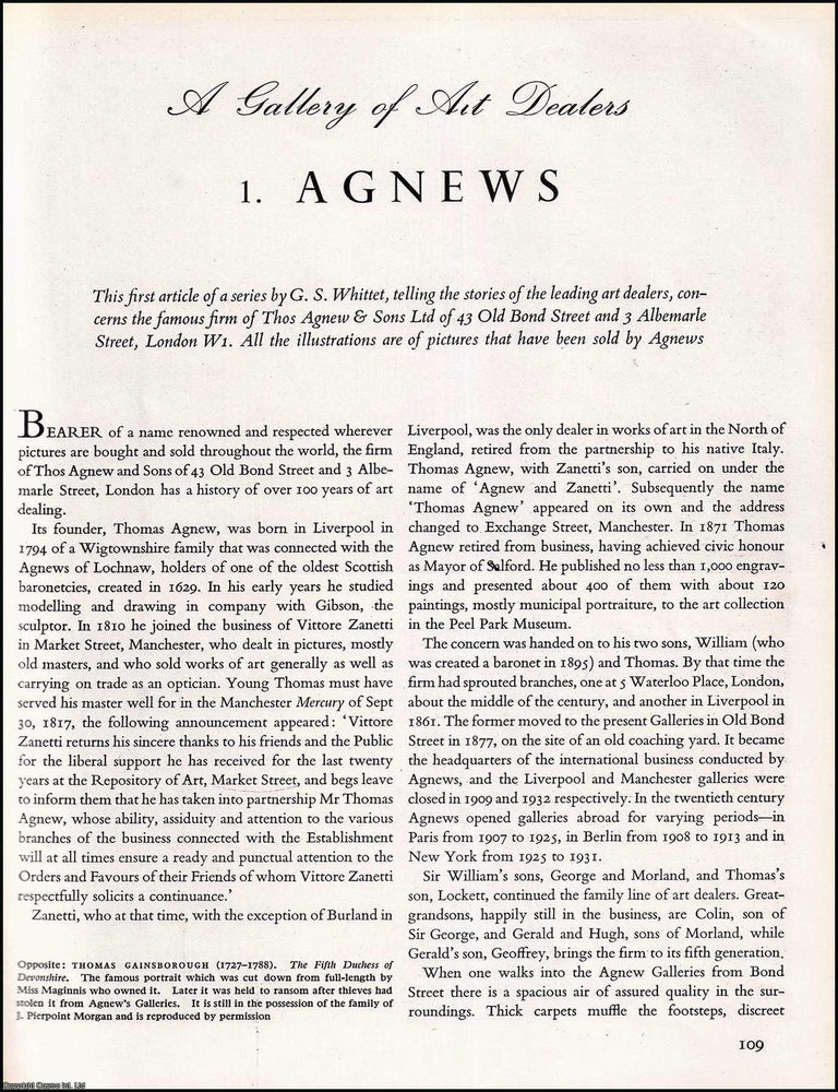 Item #268217 Thos Agnew & Sons of 43 Old Bond Street & 3 Albemarle Street, London : A Gallery Art...