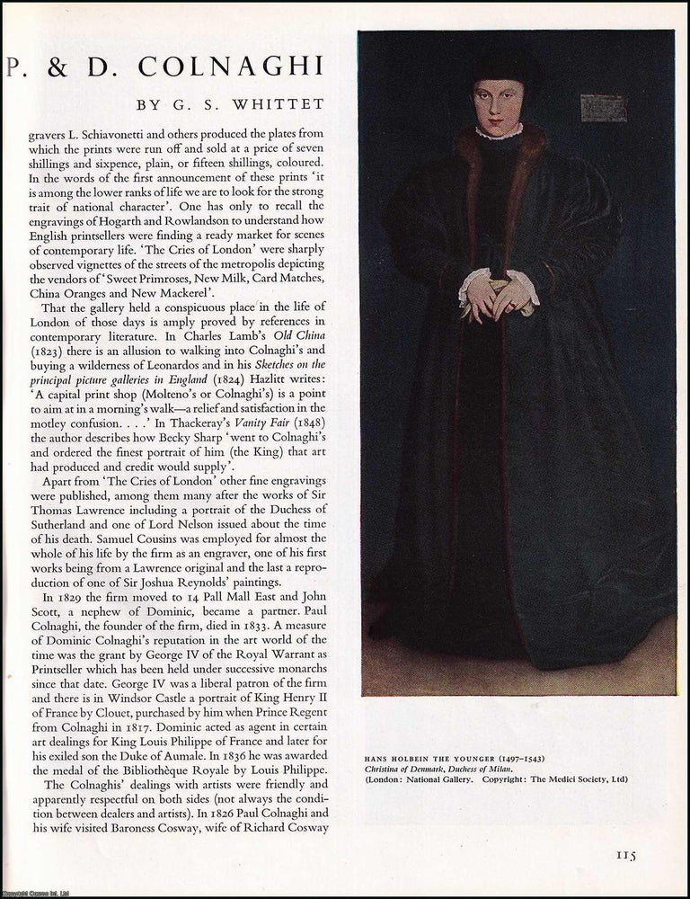 Item #268270 P. & D. Colnagh : A Gallery of Art Dealers. An original article from The Studio...