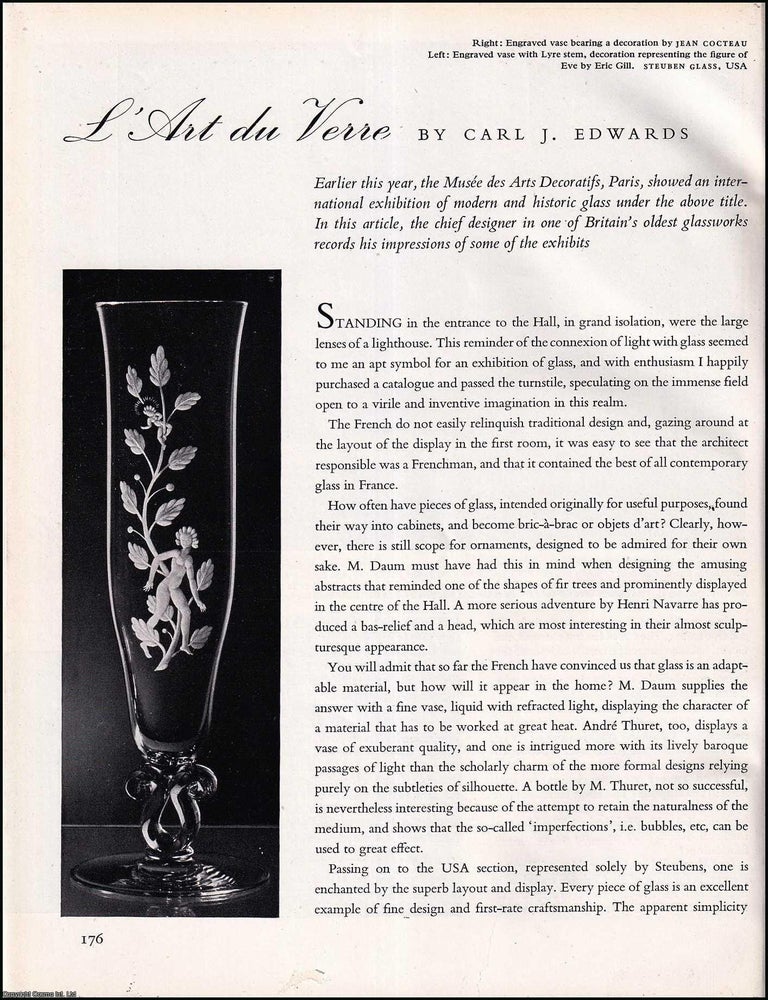 Item #268278 Decorative Glass : L'Art du Verre. An original article from The Studio Magazine...