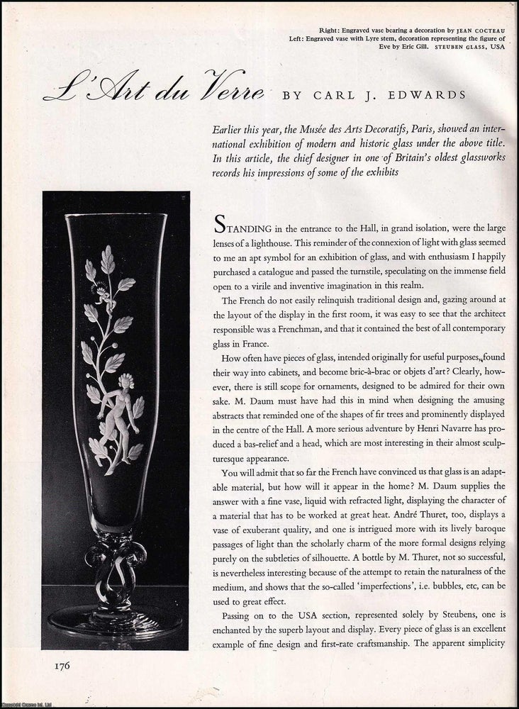 Item #268278 Decorative Glass : L'Art du Verre. An original article from The Studio Magazine...