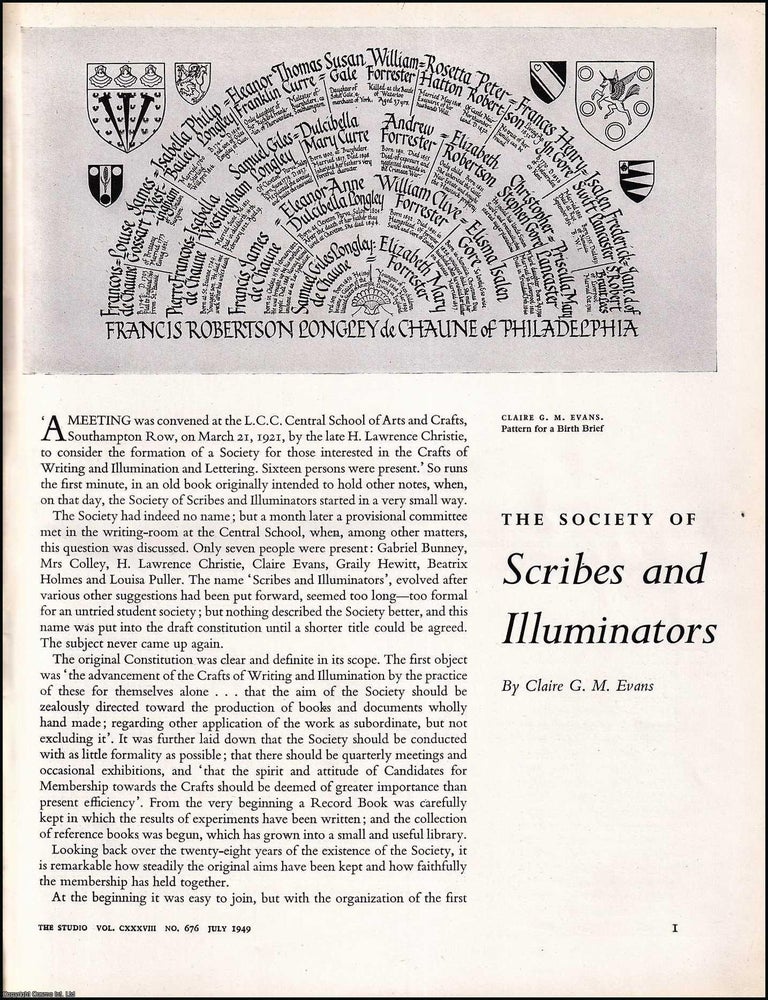Item #268634 The Society of Scribes and Illuminators. An original article from The Studio...