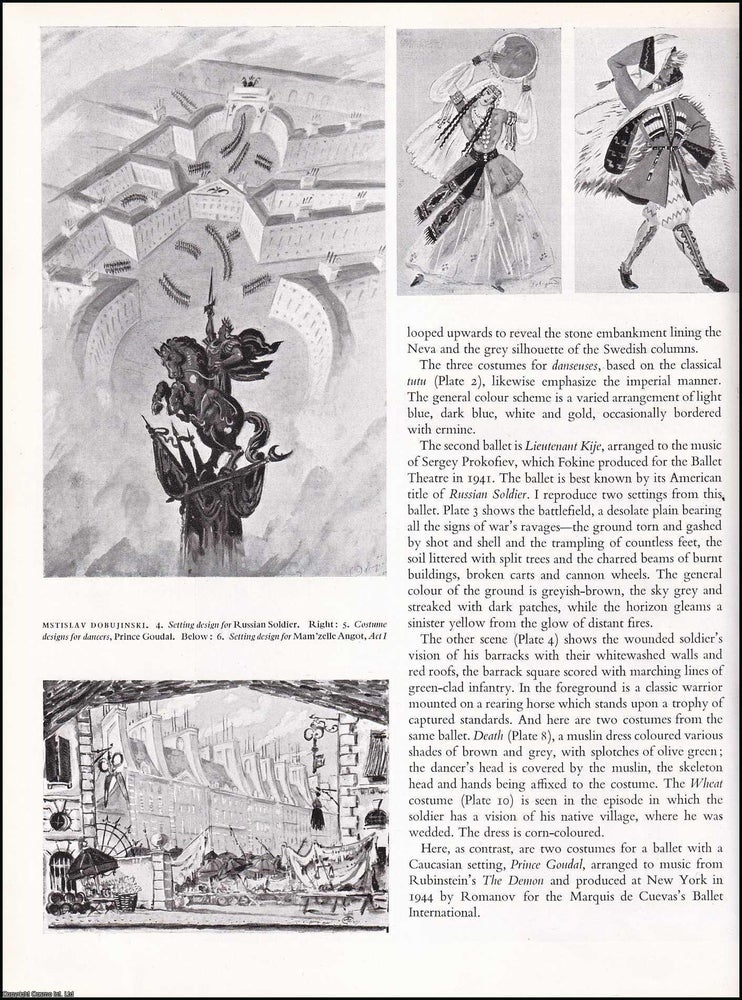 Item #268636 Mstislav Dobujinski : Some Recent Designs For Ballet. An original article from The...