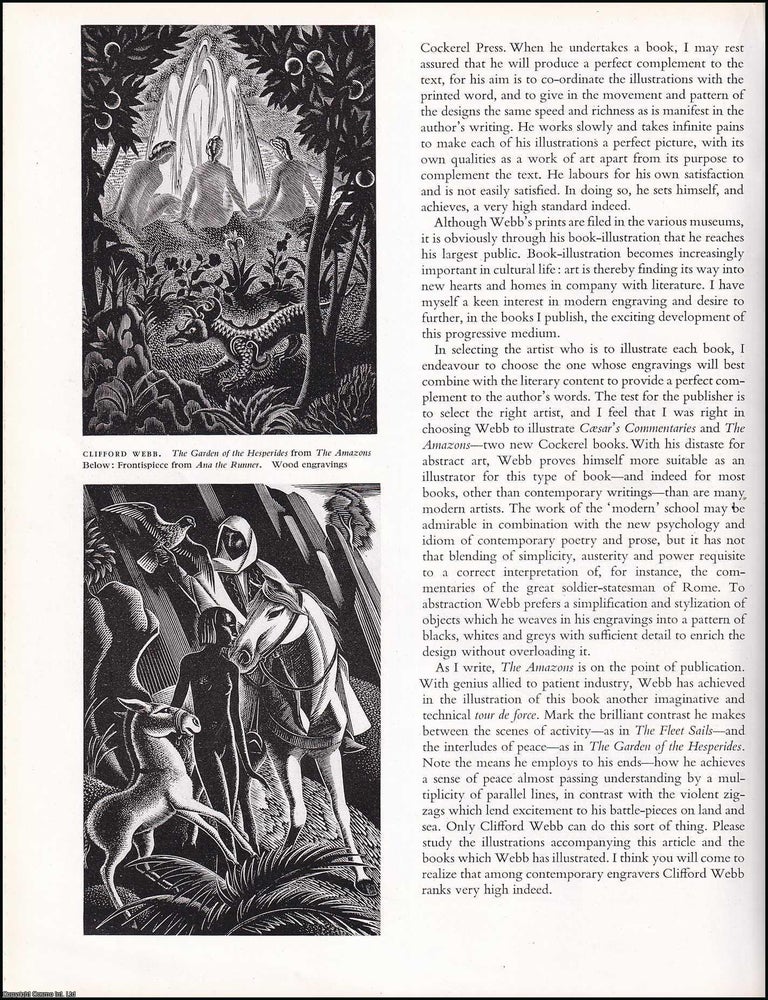 Item #268669 Clifford Webb : English artist, illustrator, & writer, best known for his animal...